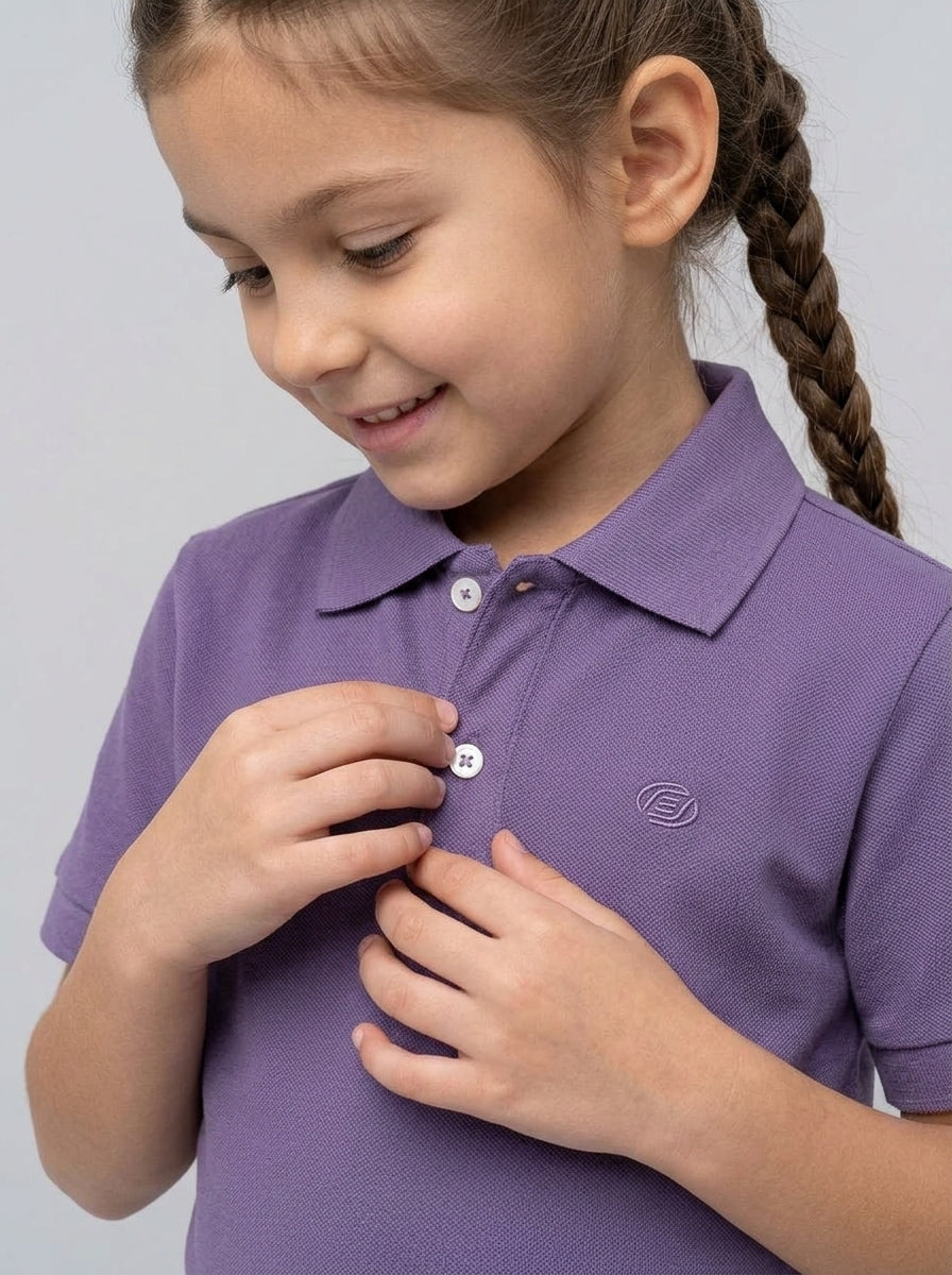 ACTIV EMB CASUAL POLO - PURPLE