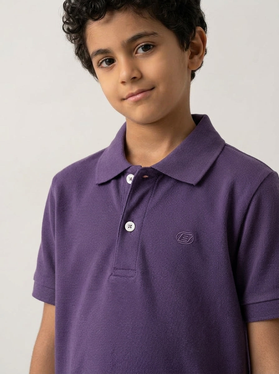 ACTIV EMB CASUAL POLO - PURPLE