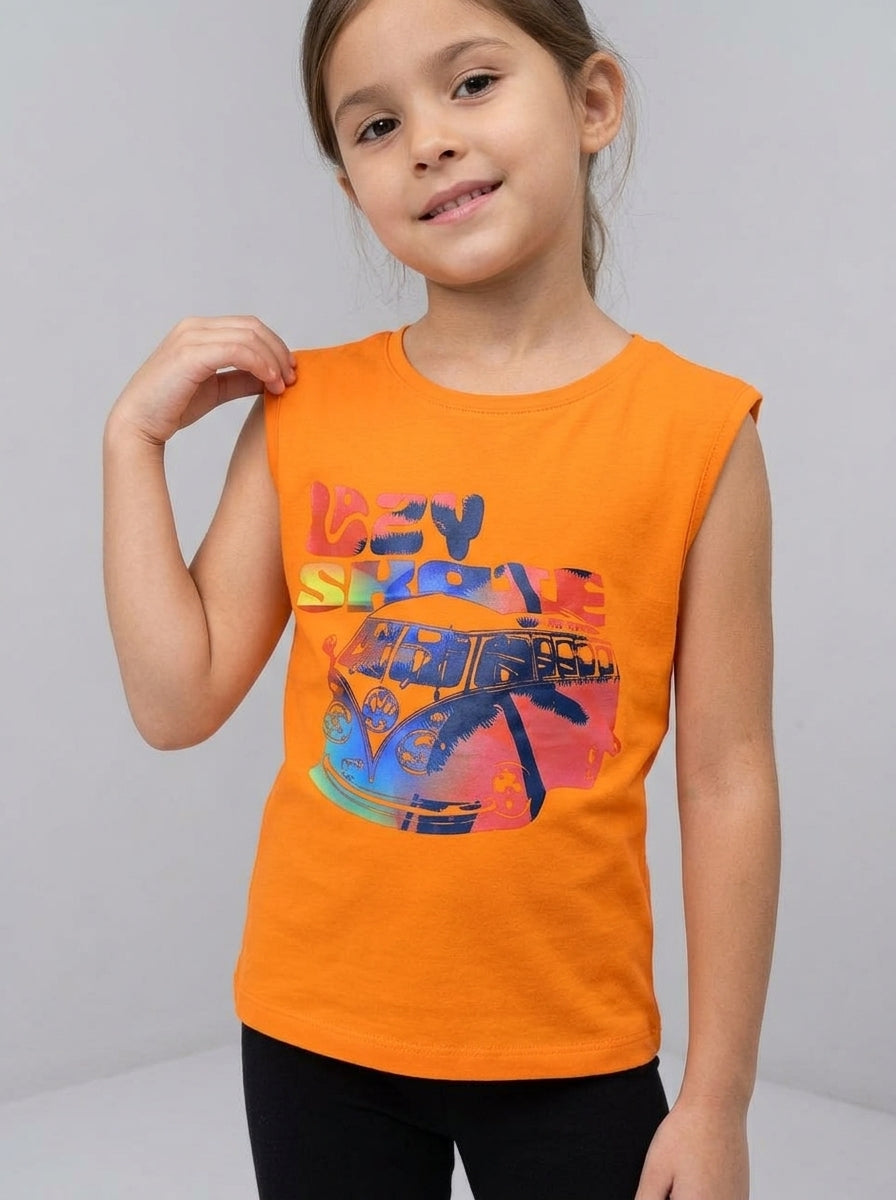 ACTIV GRAPHIC CUT T-SHIRT - ORANGE