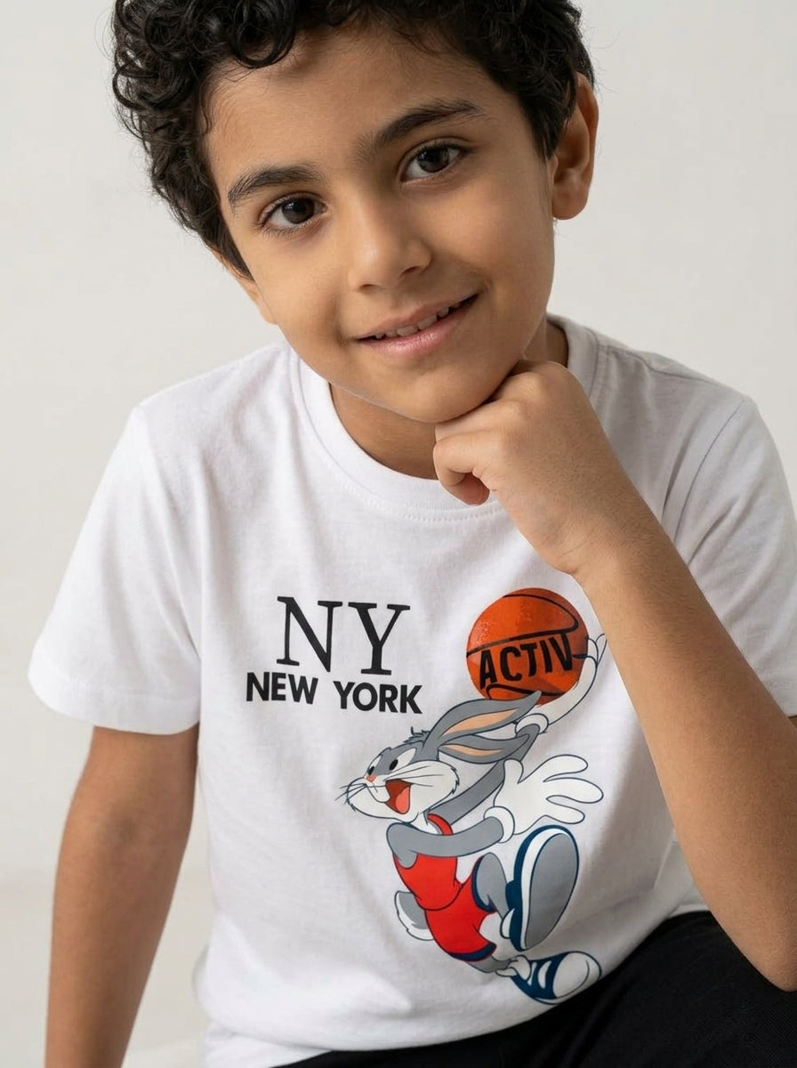 ACTIV GRAPHIC R.NECK T-SHIRT - WHITE