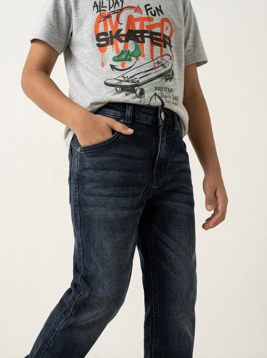 ACTIV JEANS SLIM PANTS - D.BLUE