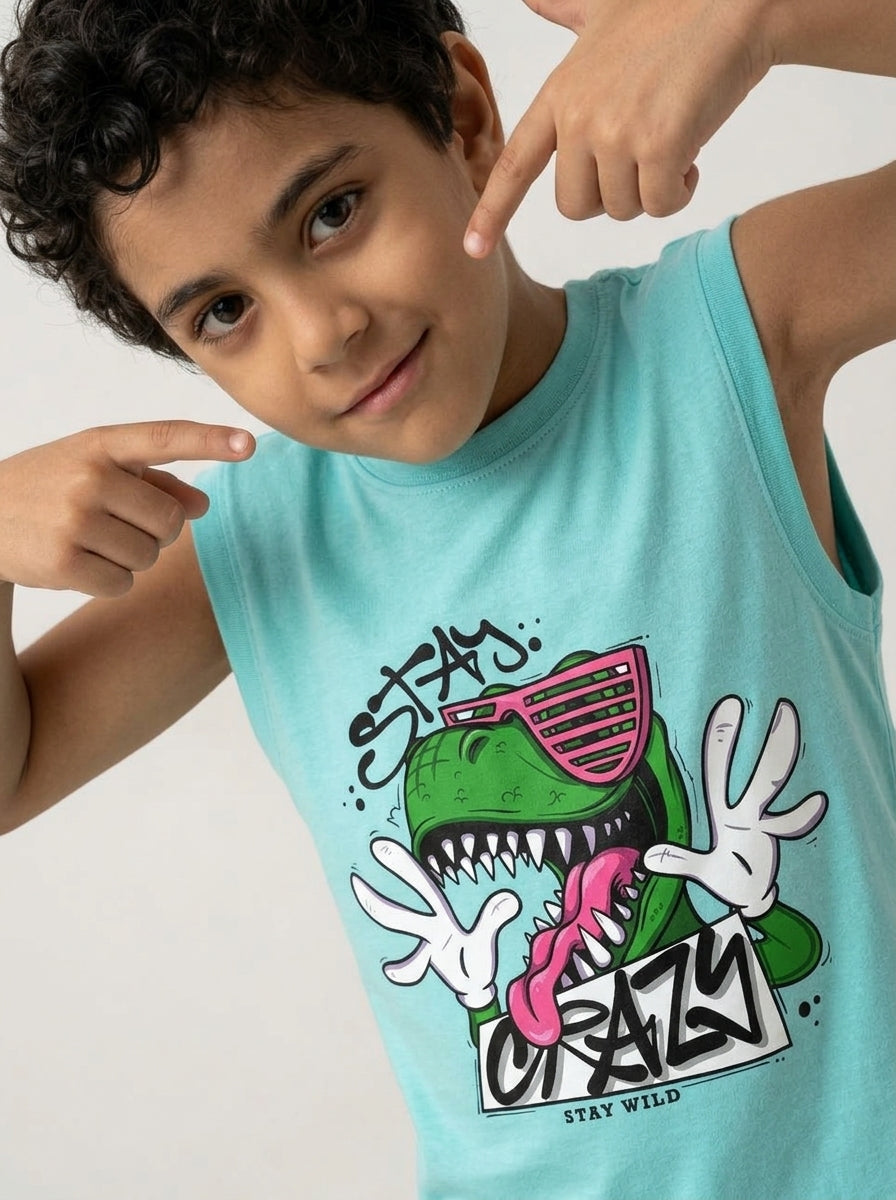 ACTIV GRAPHIC CASUAL TANKTOP - SKYBLUE