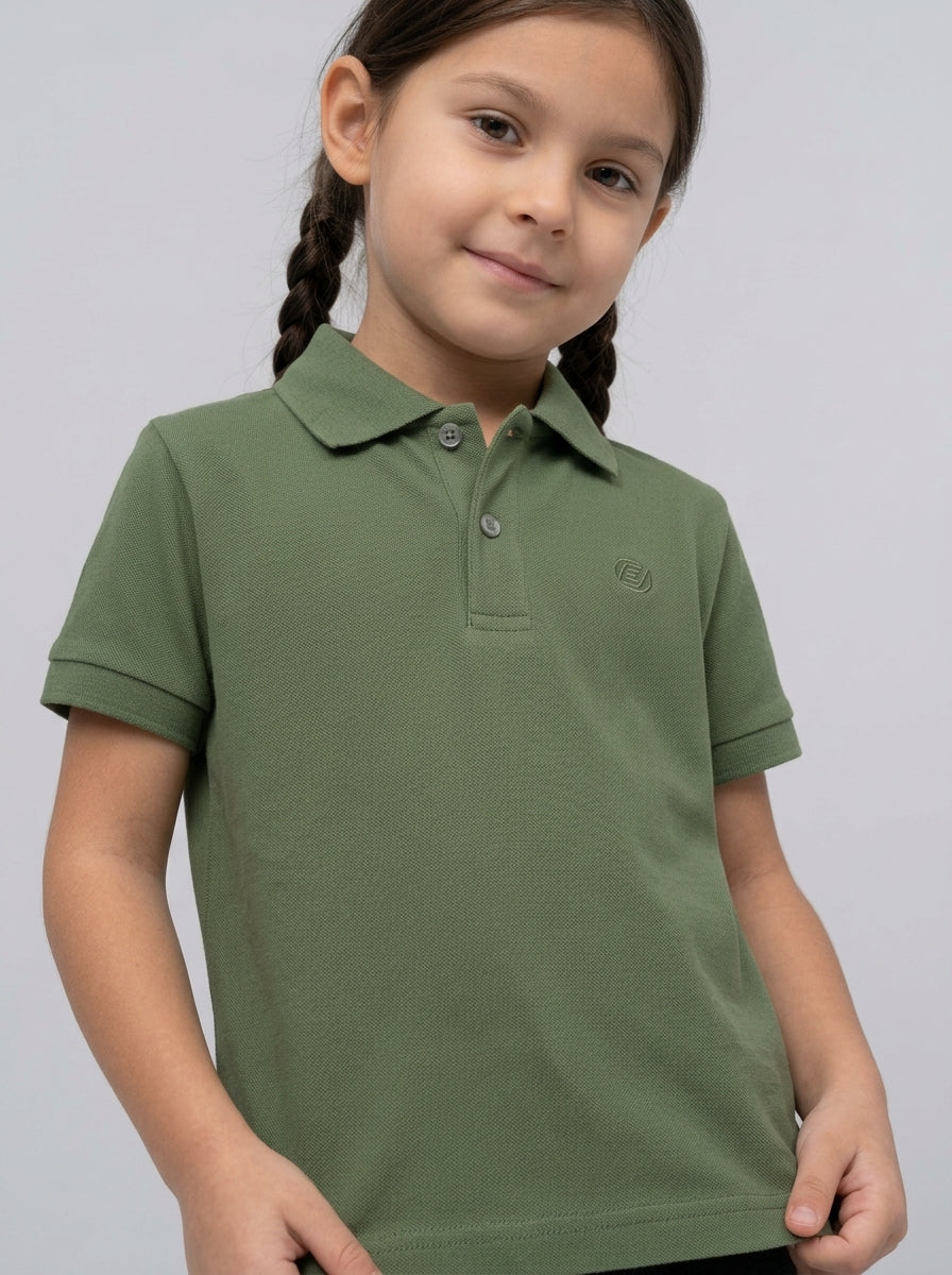 ACTIV EMB CASUAL POLO - OLIVE