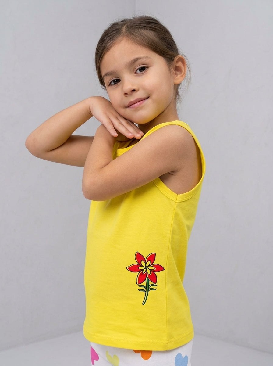 ACTIV CROP-TOP R.NECK T-SHIRT - YELLOW