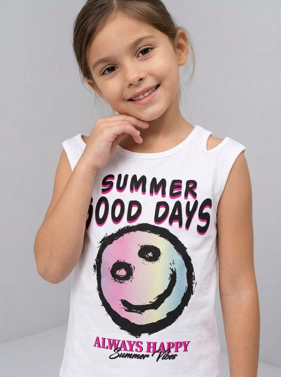 ACTIV GRAPHIC CASUAL TANKTOP - WHITE