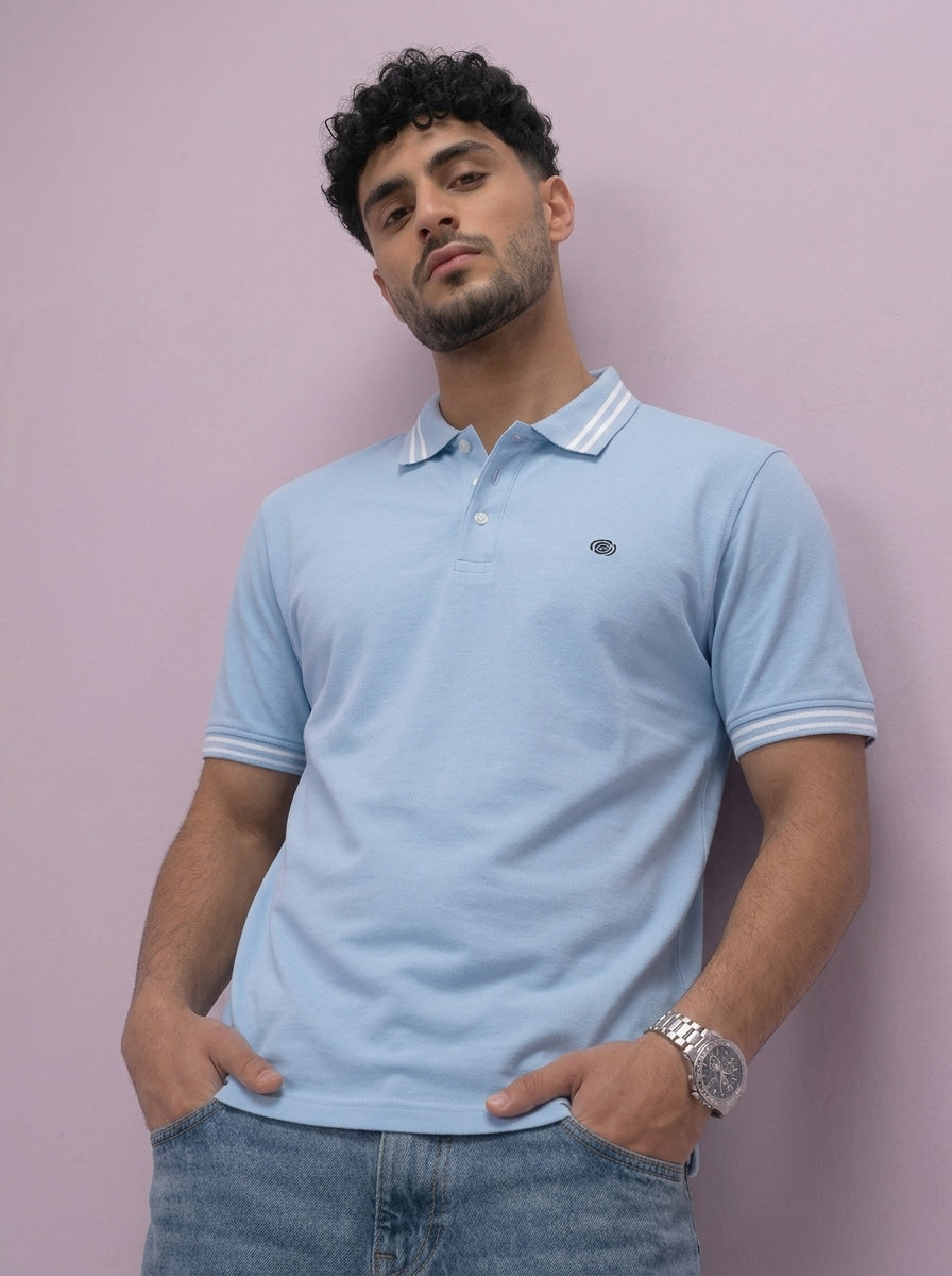 ACTIV EMB CASUAL POLO - BABYBLUE