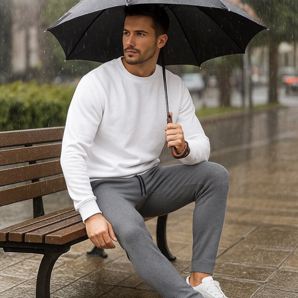 ACTIV PLAIN CASUAL SWEATPANTS - D.GREY