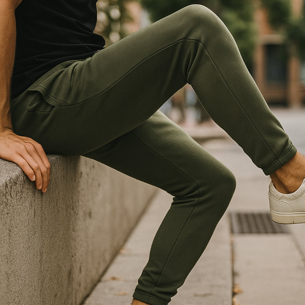 ACTIV BASIC CASUAL SWEATPANTS - OLIVE
