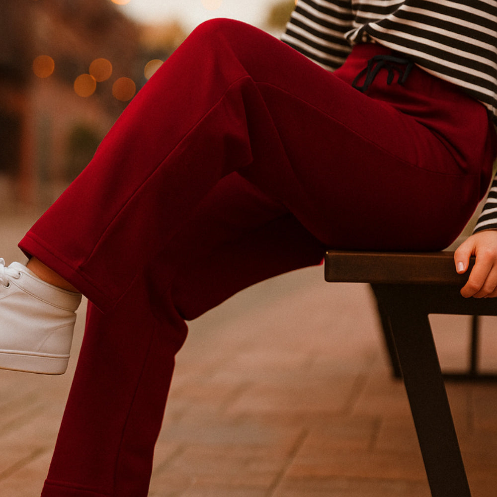ACTIV BASIC CASUAL SWEATPANTS-BURGUNDY