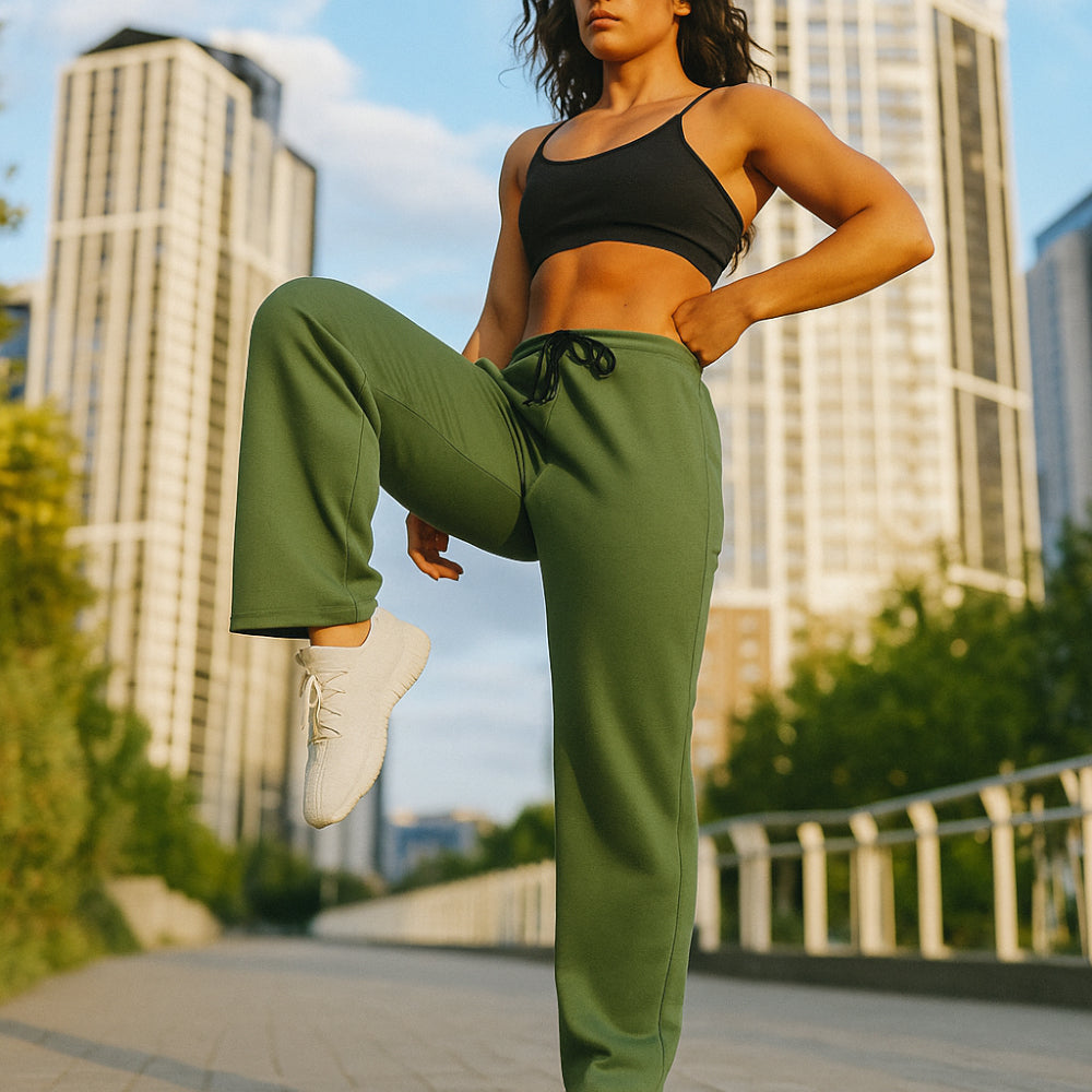 ACTIV BASIC CASUAL SWEATPANTS - OLIVE