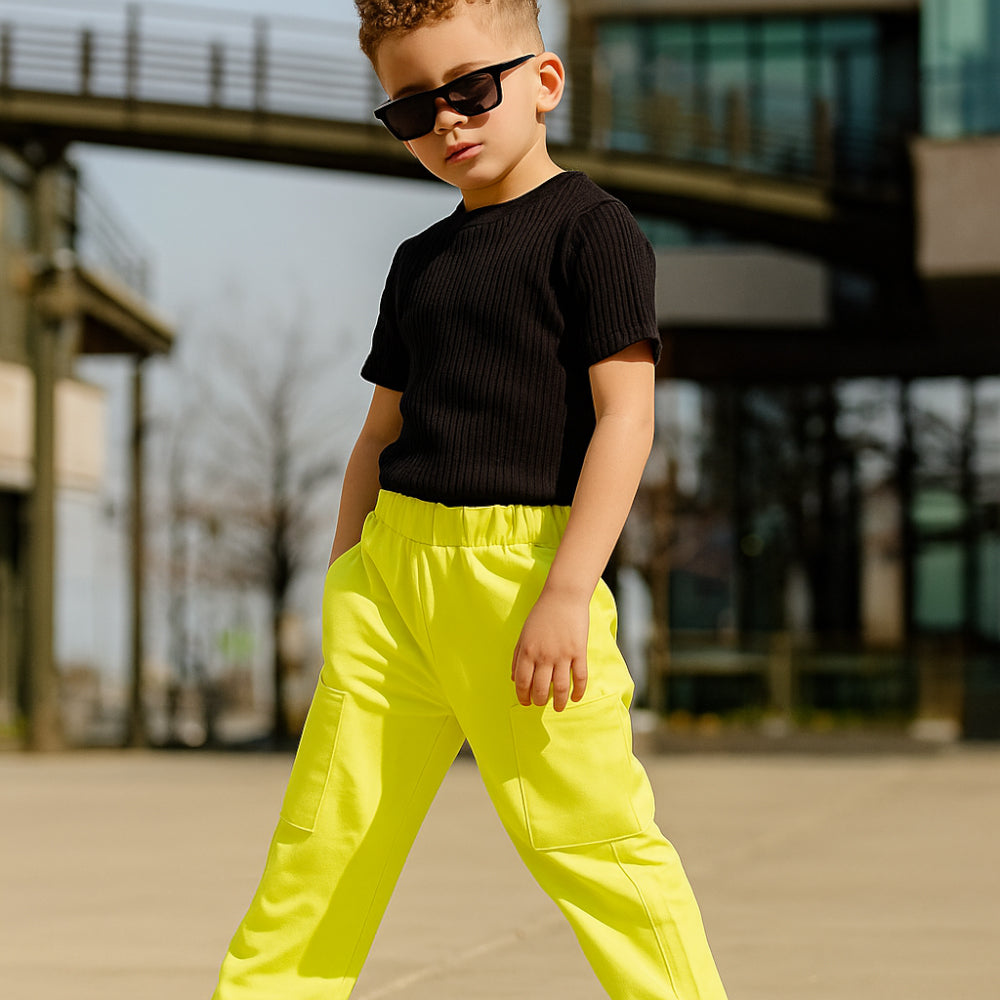 BASIC POCKET PANTS - LIME - Activ Abou Alaa