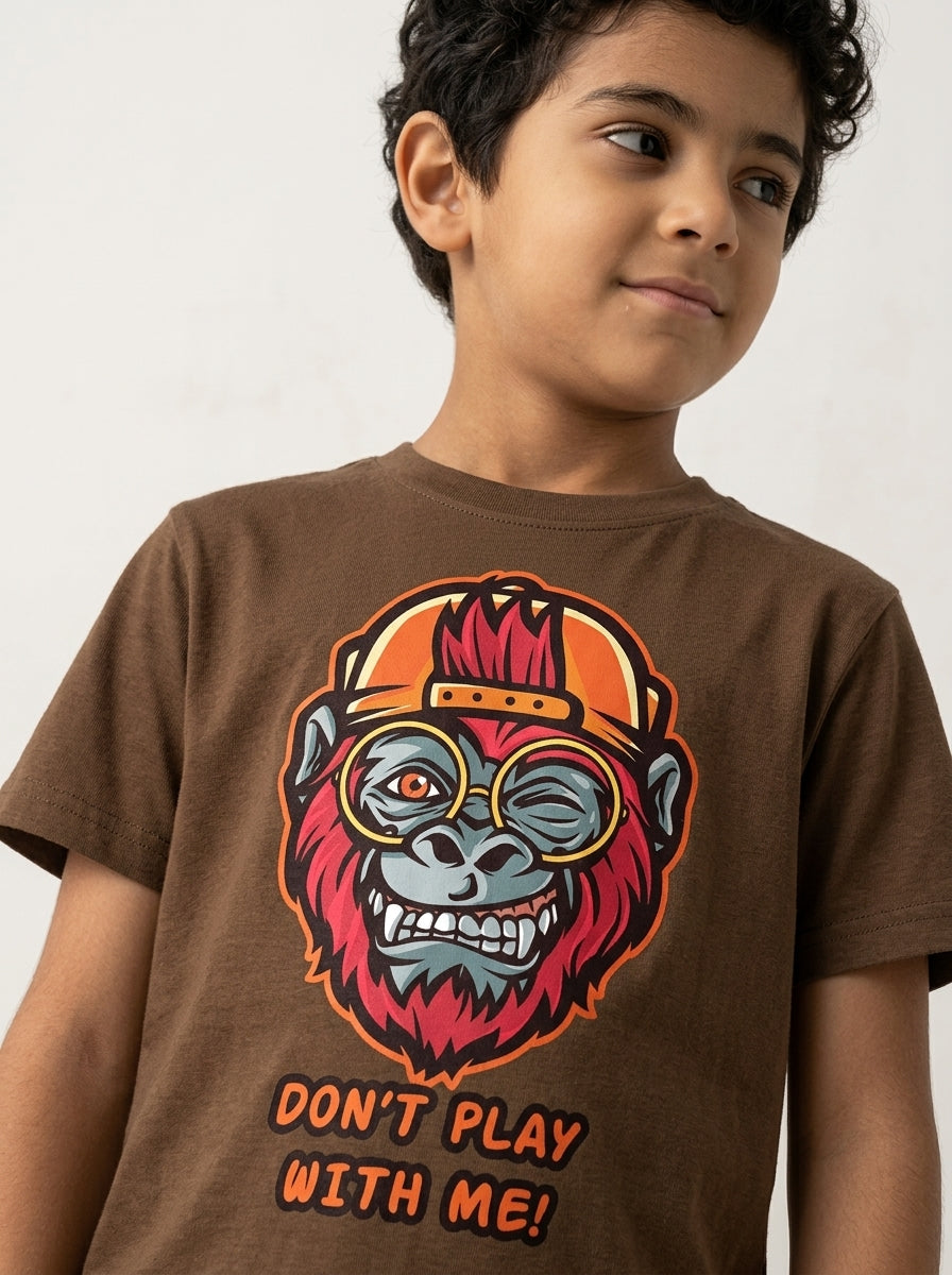 ACTIV GRAPHIC R.NECK T-SHIRT - BROWN