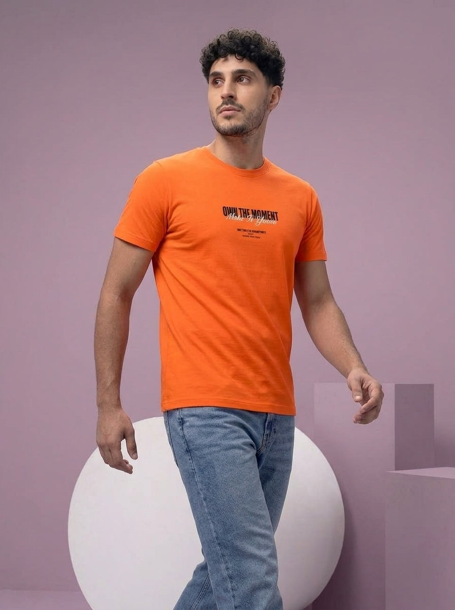 ACTIV GRAPHIC R.NECK T-SHIRT - ORANGE
