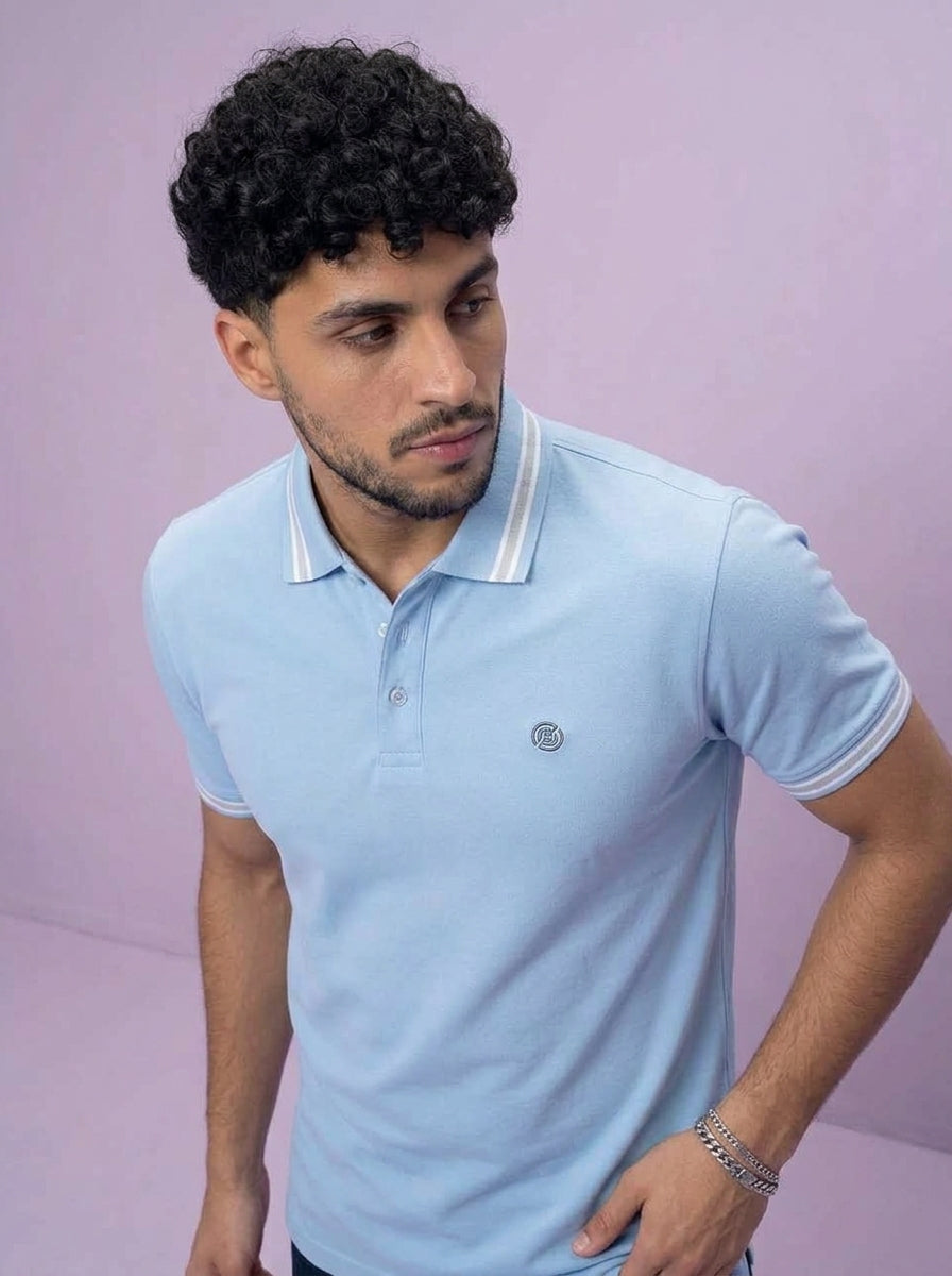 ACTIV EMB CASUAL POLO - BABYBLUE