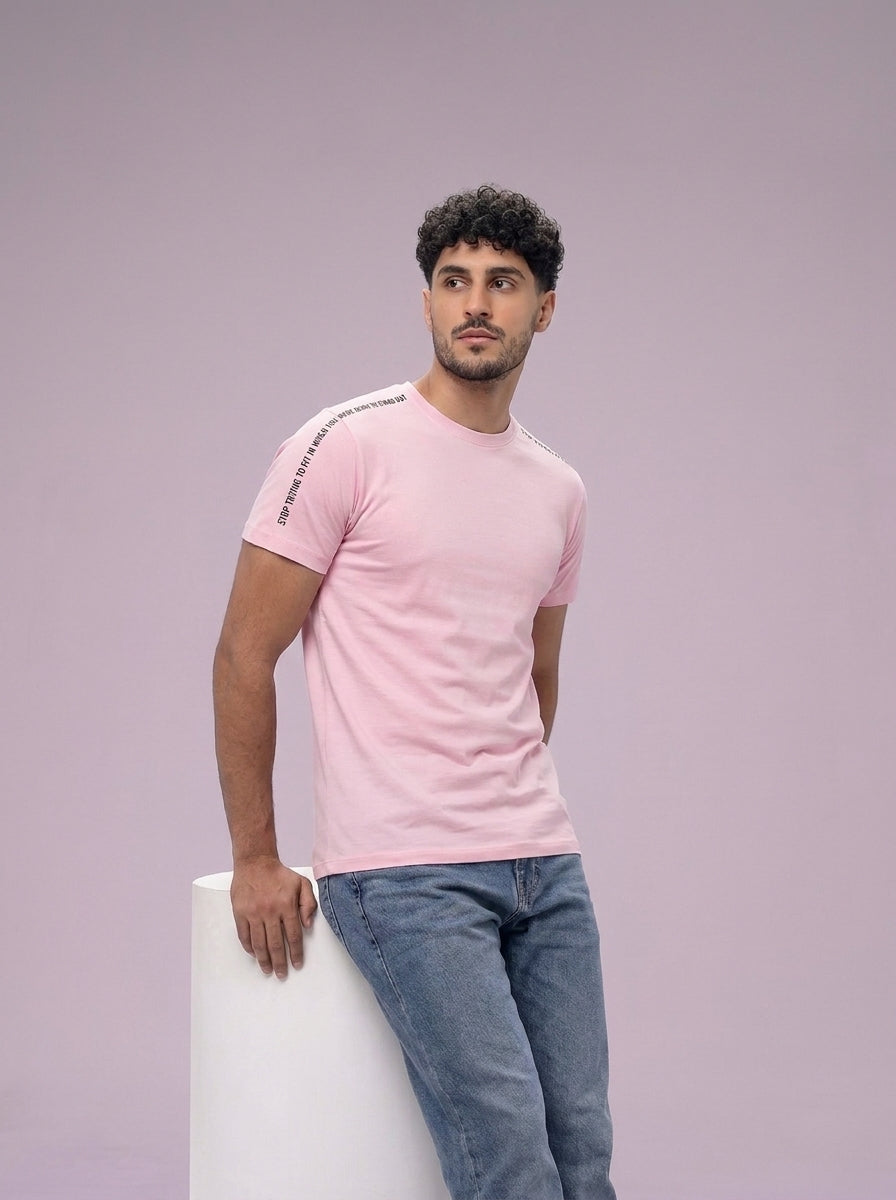 ACTIV PRINT R.NECK T-SHIRT - ROSE