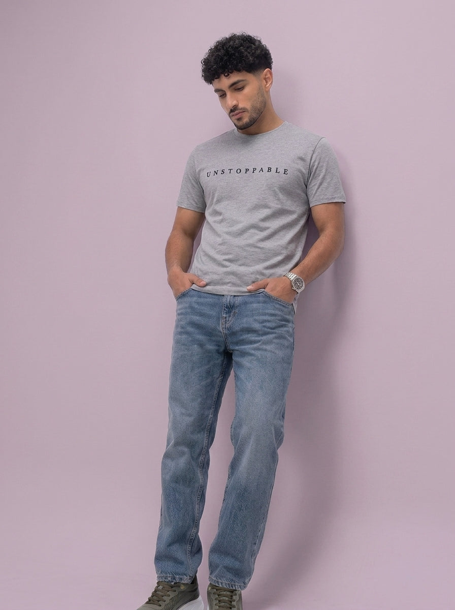 "Unstoppable" Graphic Print Casual T-Shirt