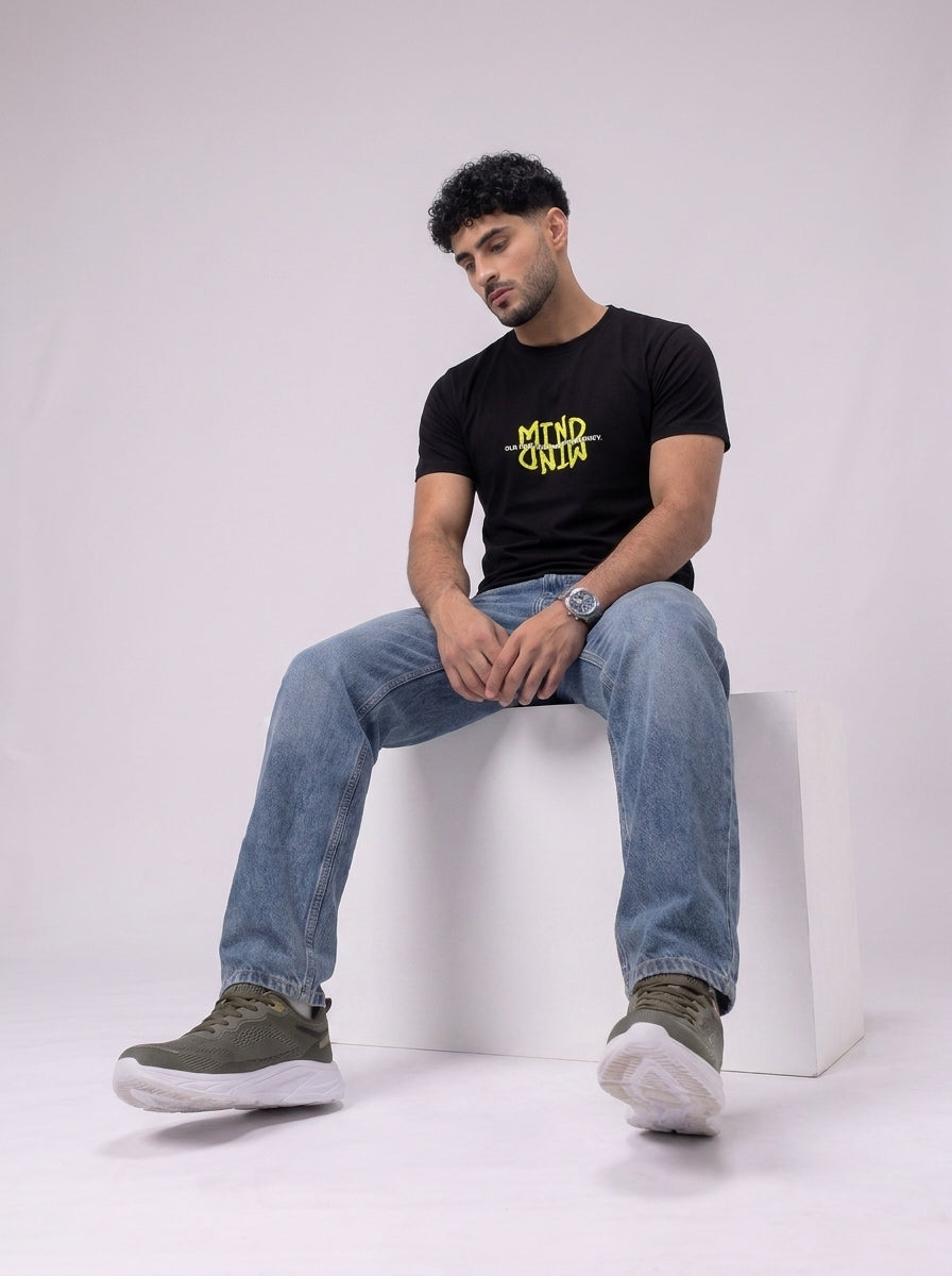 ACTIV GRAPHIC R.NECK T-SHIRT - BLACK
