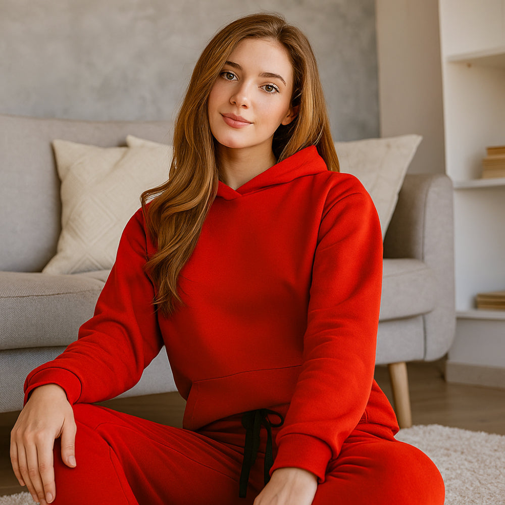ACTIV BASIC HOODIE SET - RED - Activ Abou Alaa