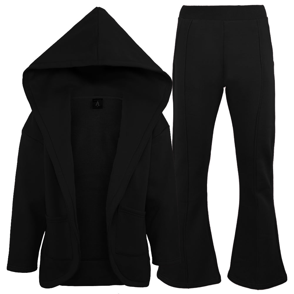 ACTIV CARDIGAN HOODIE SET - BLACK
