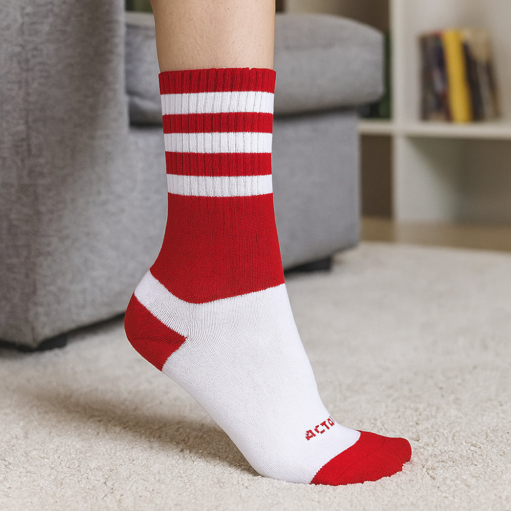 ACTIV H-TOWEL SOCCER SOCKS - RED*WHIT