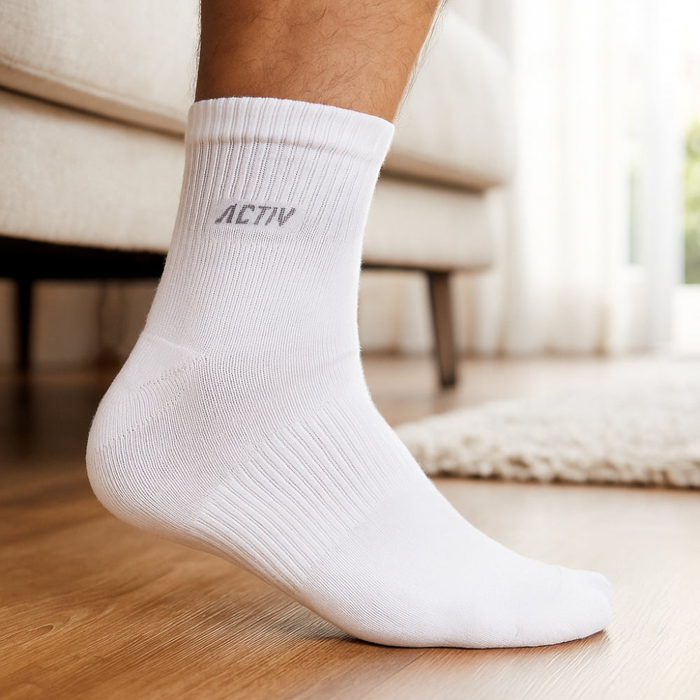 جوارب طويلة من ACTIV H-TOWEL - P*3 - بيضاء