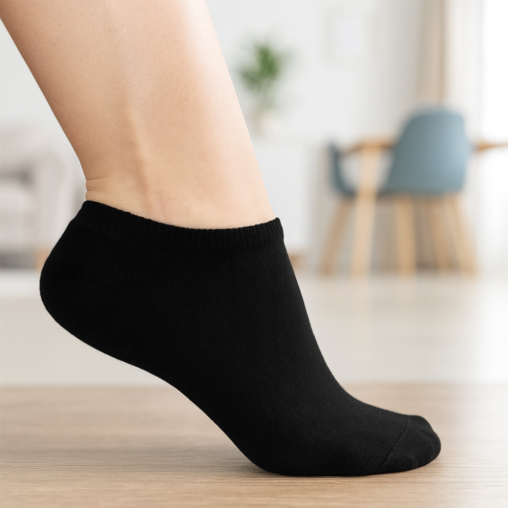 TOWEL INVISIBLE SOCKS-P*3 - BLACK*WHITE