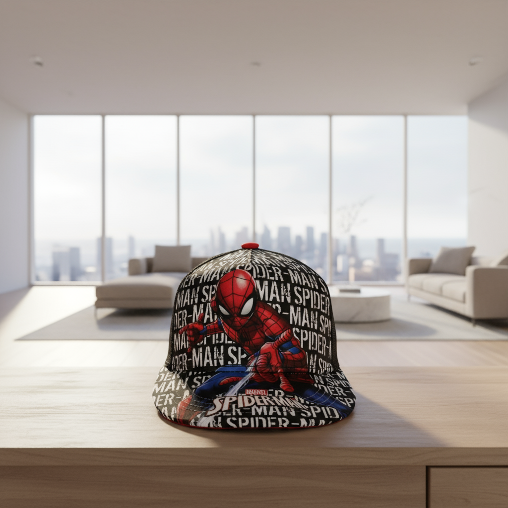 SPIDER-MAN BOY'S SNAP CAP - BLACK