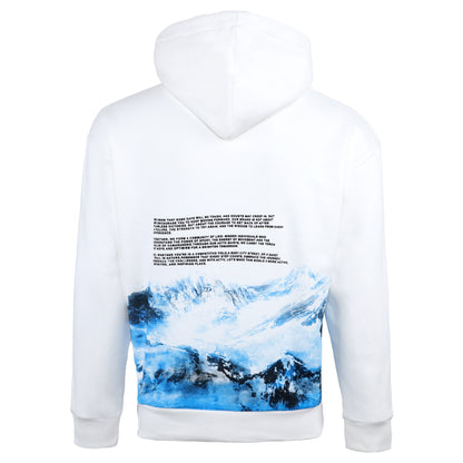 ACTIV PRINT HOODIE SWEATSHIRT - WHITE