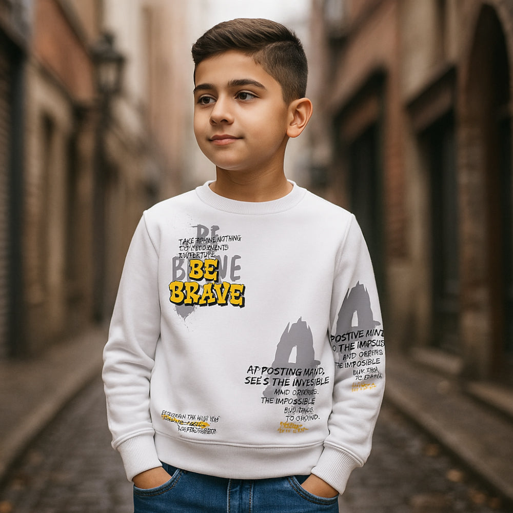 ACTIV GRAPHIC R.NECK SWEATSHIR - WHITE