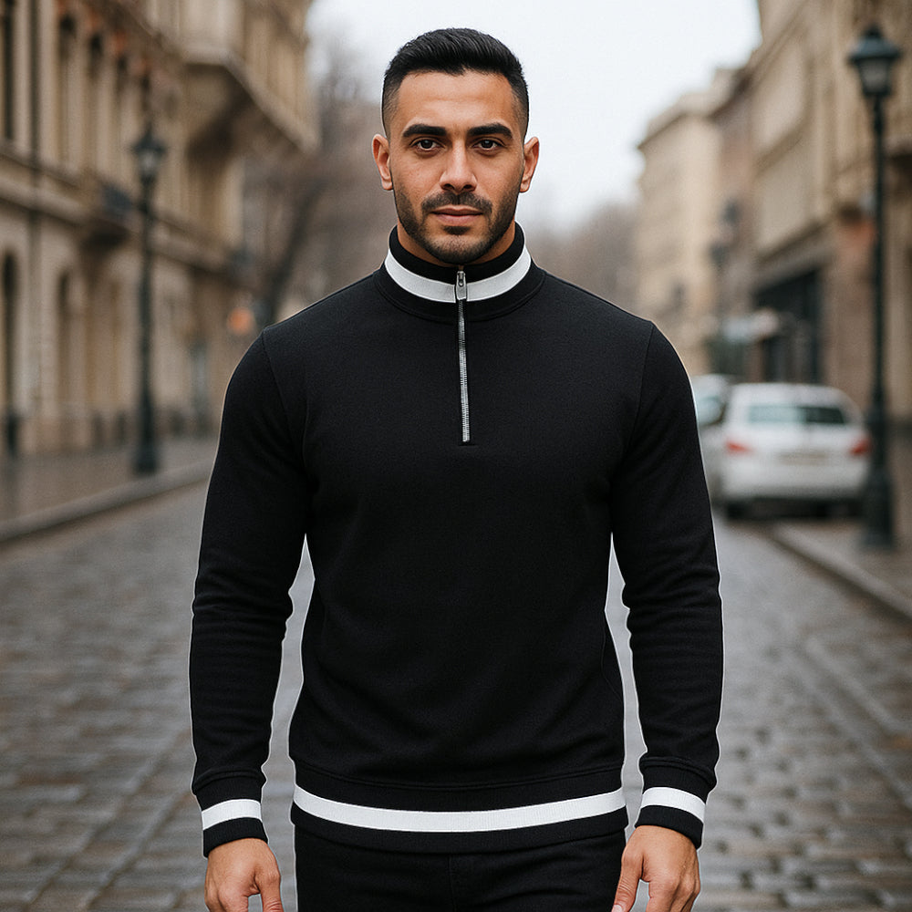 سويت شيرت ACTIV BASIC H.ZIPPER - أسود