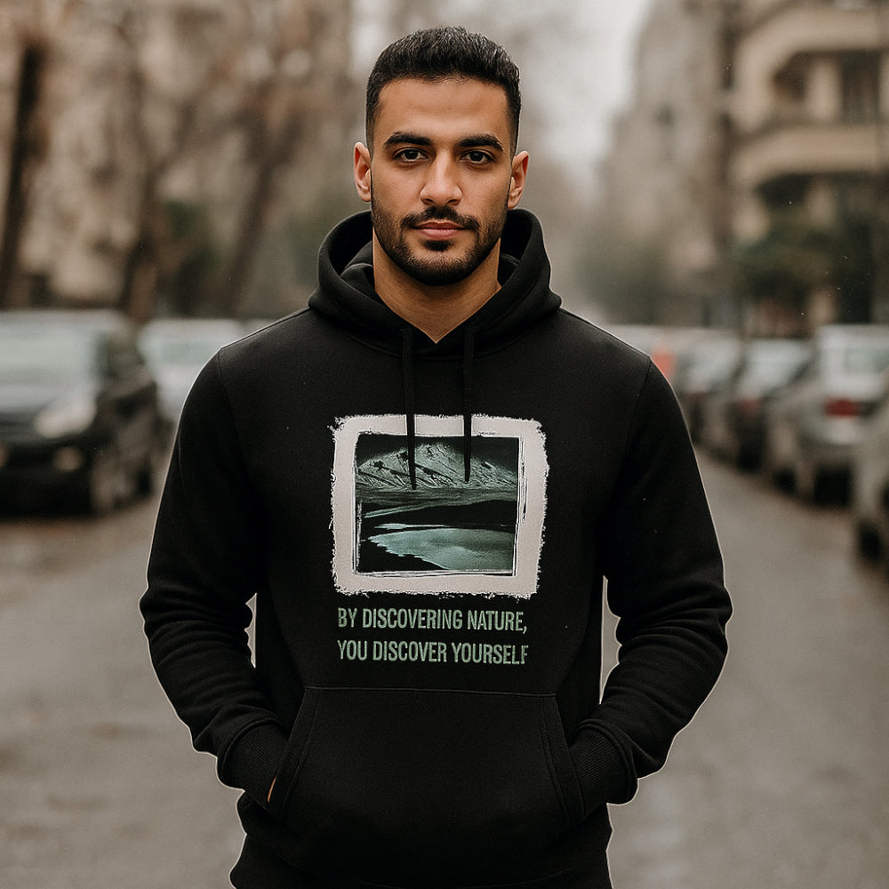 ACTIV GRAPHIC HOODIE SWEATSHIRT - BLACK