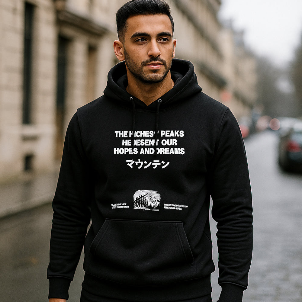 ACTIV GRAPHIC HOODIE SWEATSHIRT -BLACK
