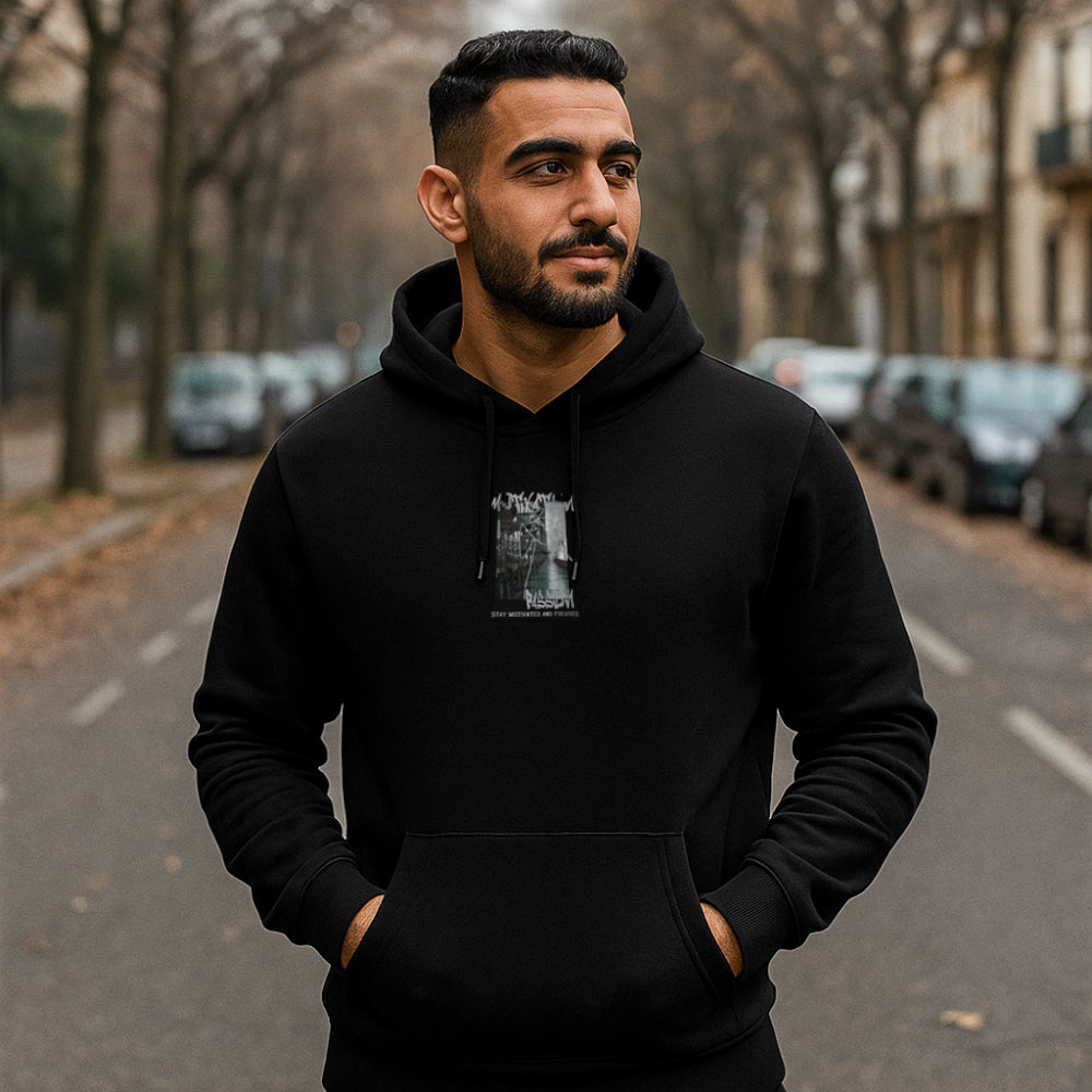 ACTIV GRAPHIC HOODIE SWEATSHIRT - BLACK