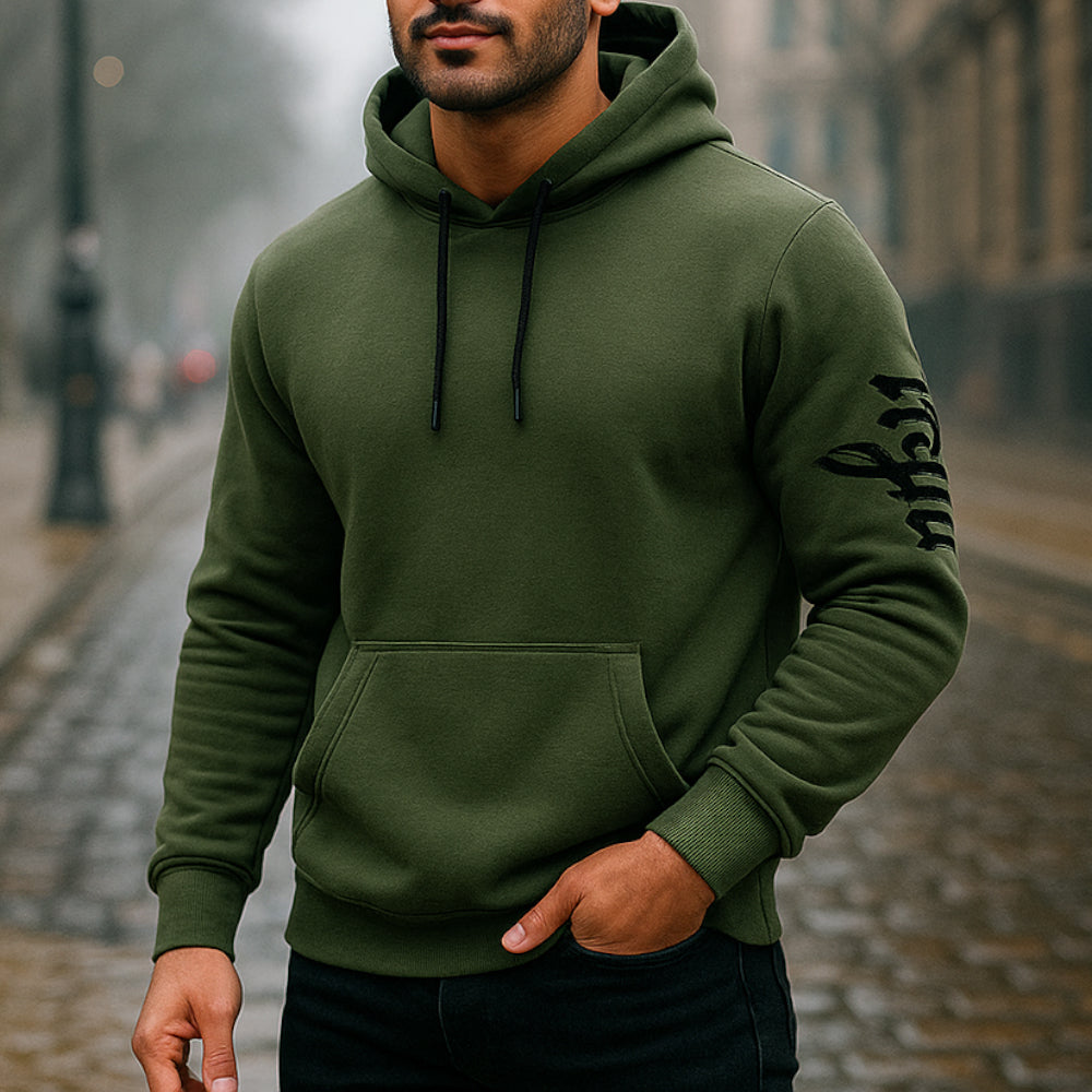 ACTIV GRAPHIC HOODIE SWEATSHIRT - OLIVE