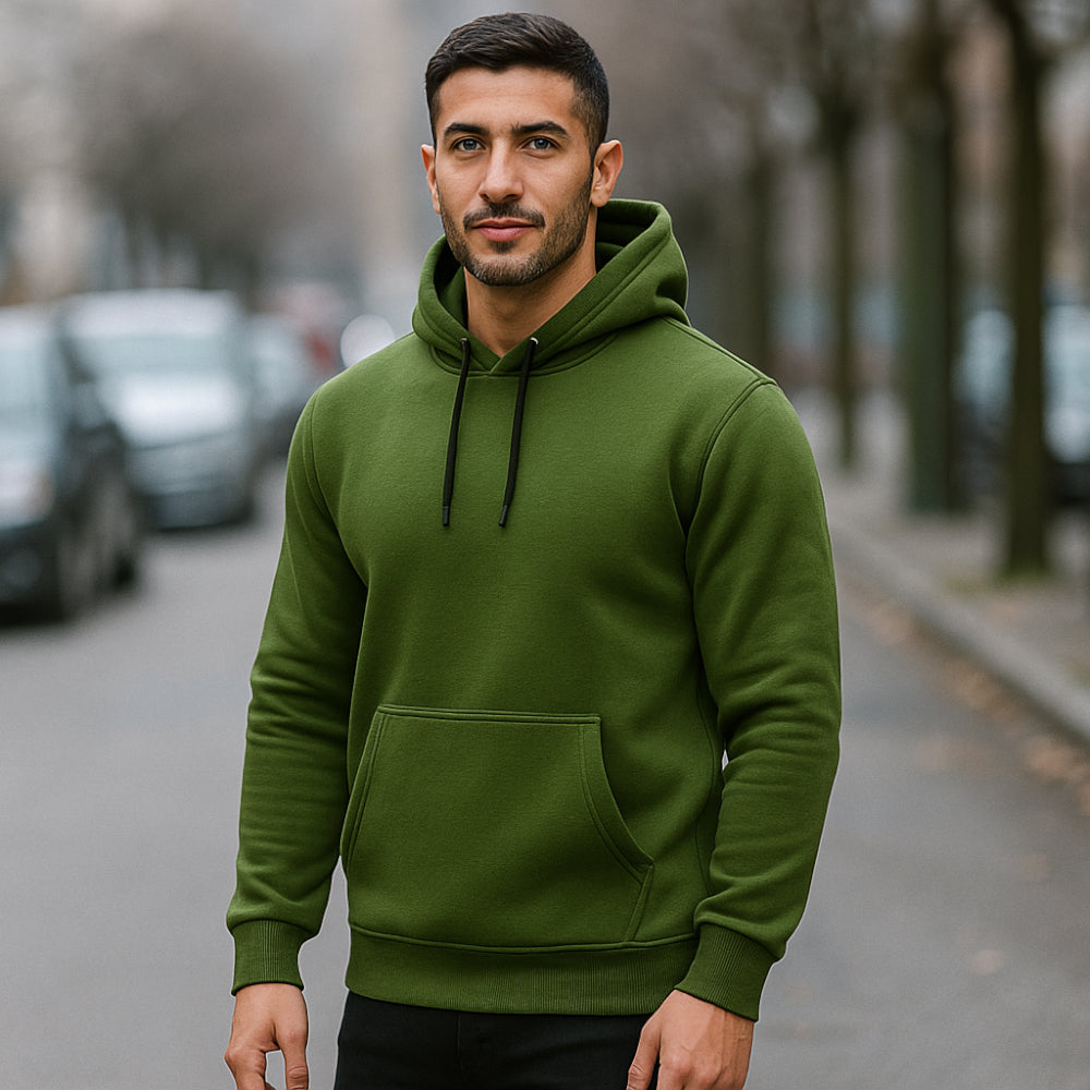 ACTIV BASIC HOODIE OVERSHIRT - OLIVE