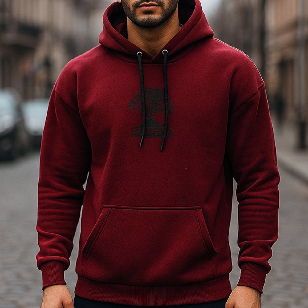 ACTIV GRAPHIC HOODIE SWEATSHIRT - BURGUNDY