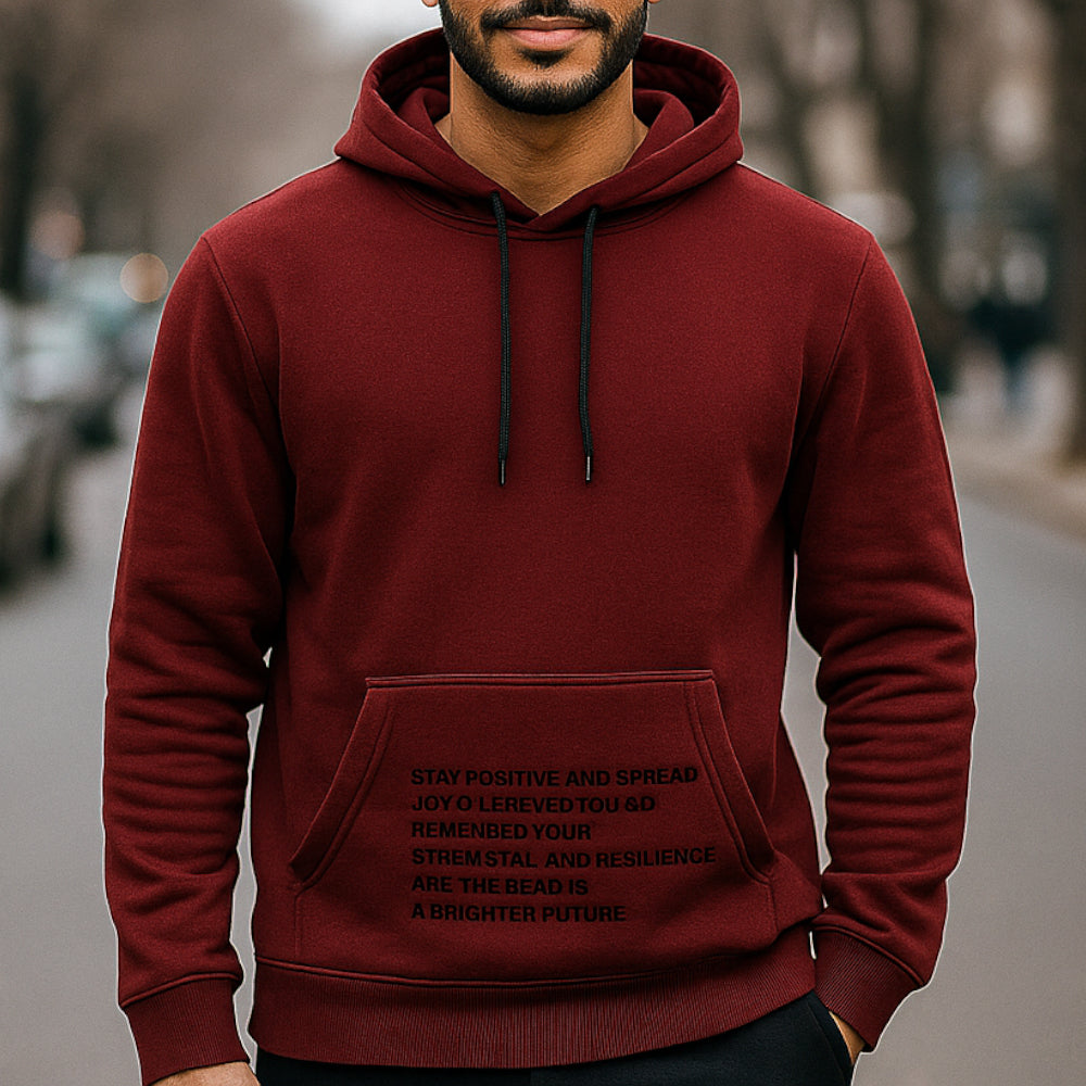 ACTIV GRAPHIC HOODIE SWEATSHIRT - BURGUNDY