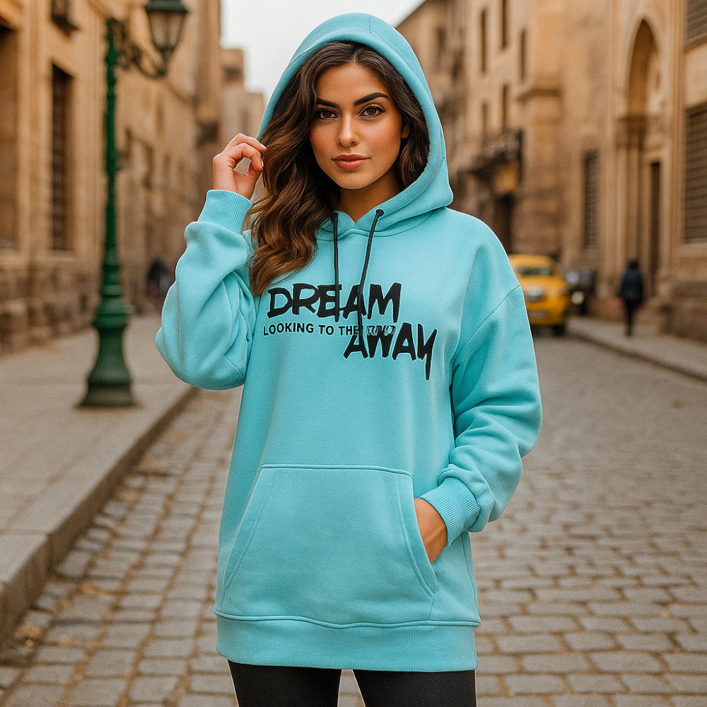 سويت شيرت بغطاء رأس ورسومات ACTIV - BABYBLUE