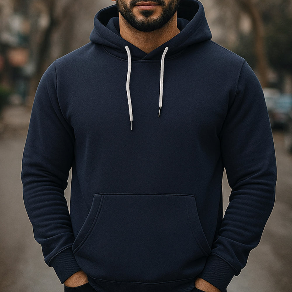 ACTIV BASIC HOODIE OVERSHIRT - NAVY