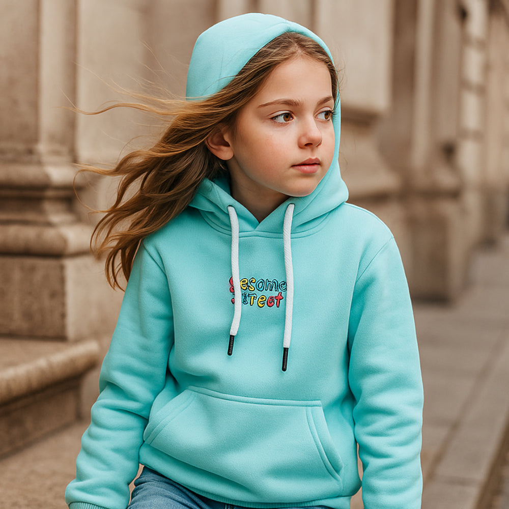 سويت شيرت بغطاء رأس ورسومات ACTIV - BABYBLUE