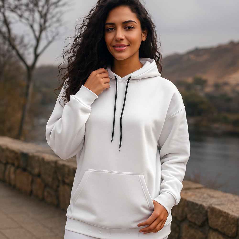 ACTIV BASIC HOODIE SWEATSHIRT - WHITE