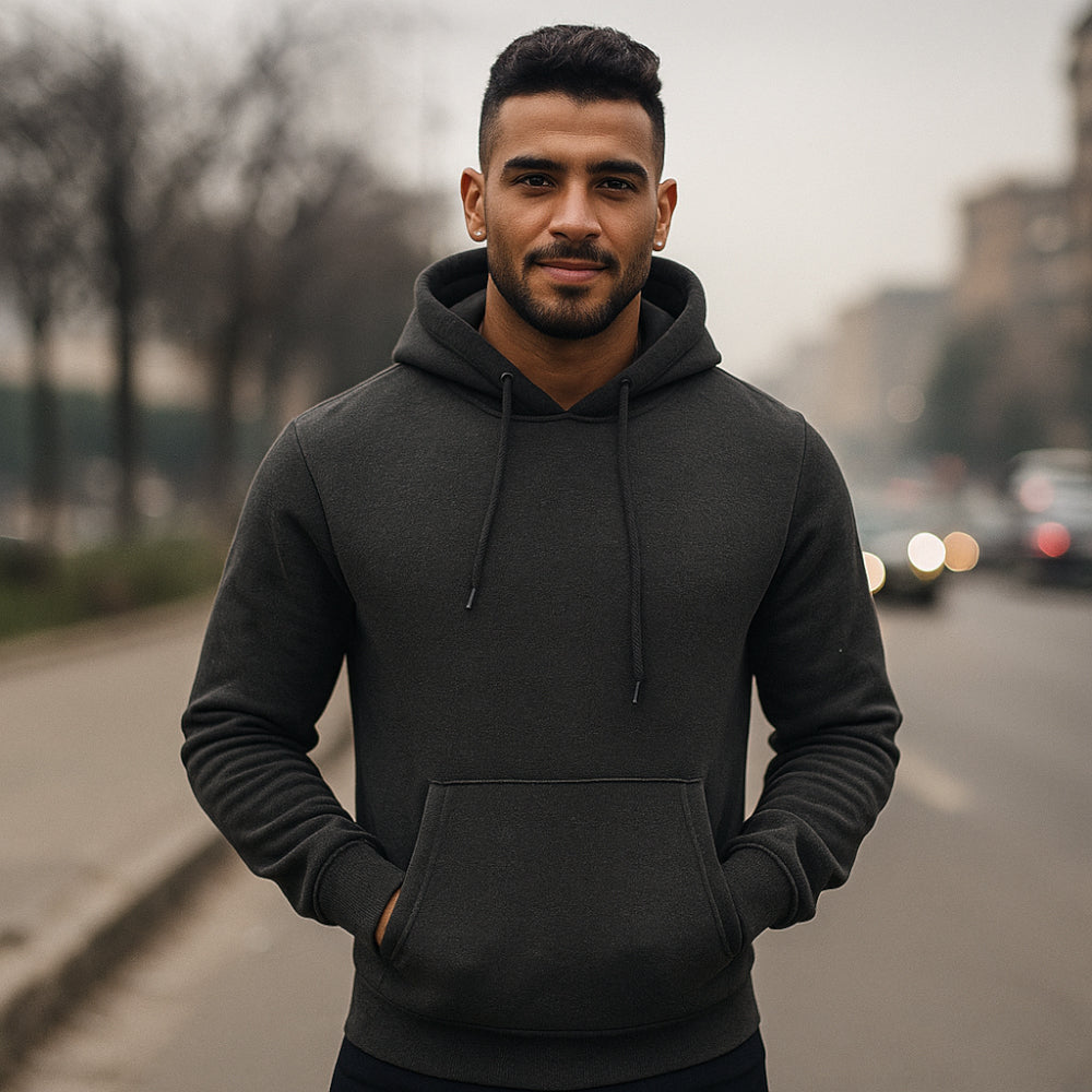 ACTIV BASIC HOODIE SWEATSHIRT - CHARCOAL