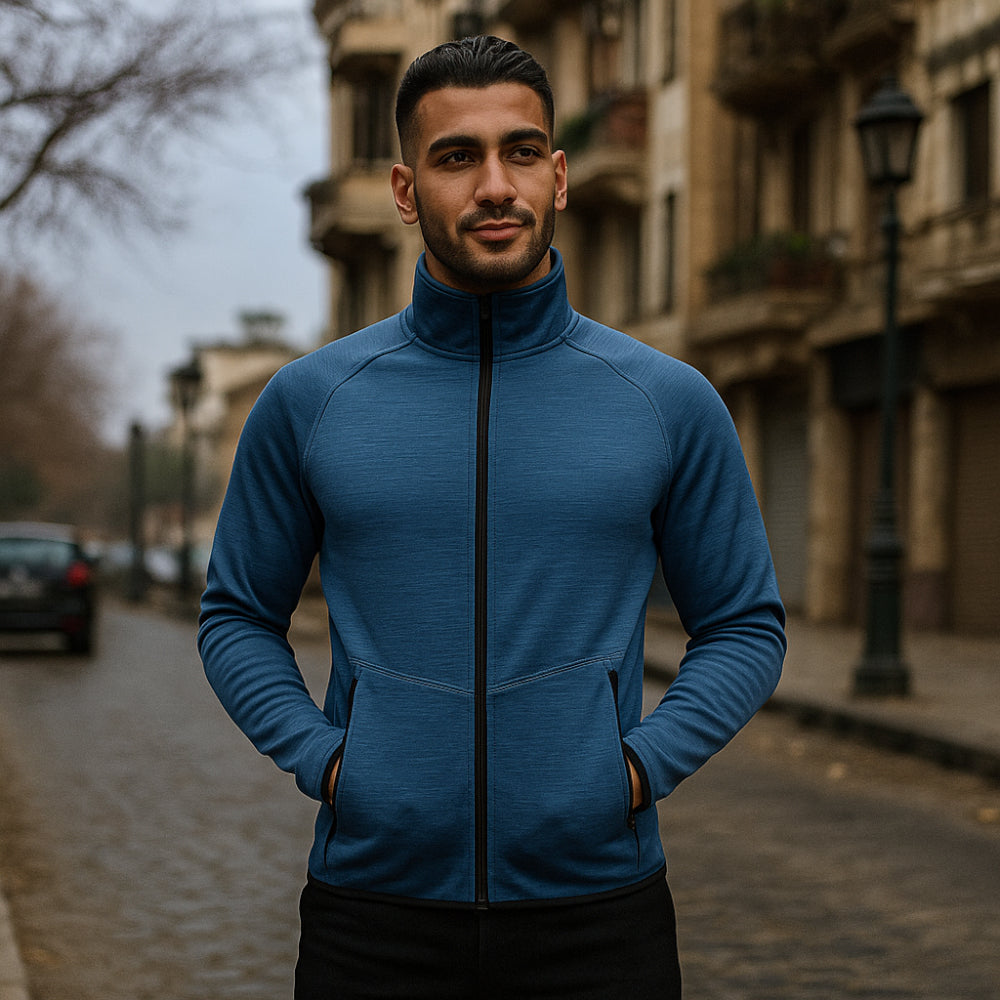 ACTIV BASIC H.ZIPPER SWEATSHIRT - PETROL