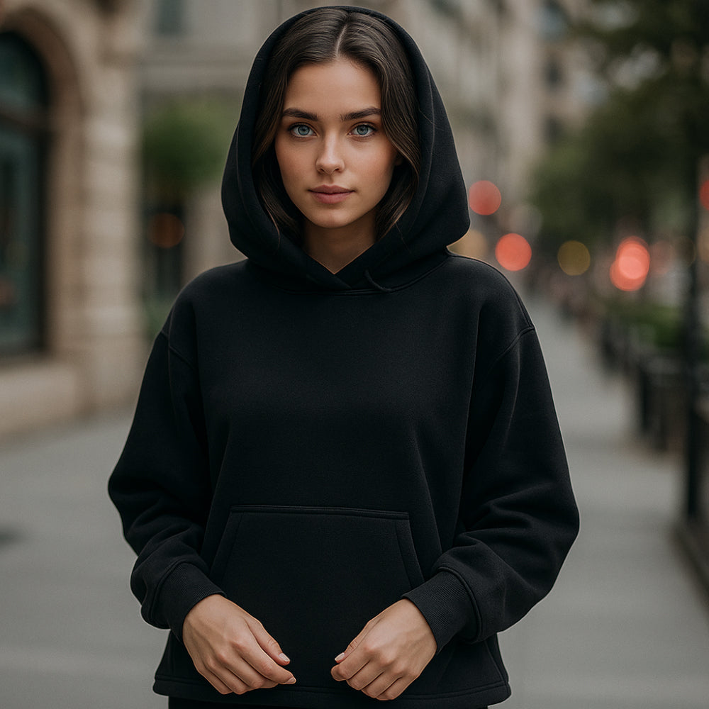 ACTIV BASIC HOODIE SWEATSHIRT - BLACK