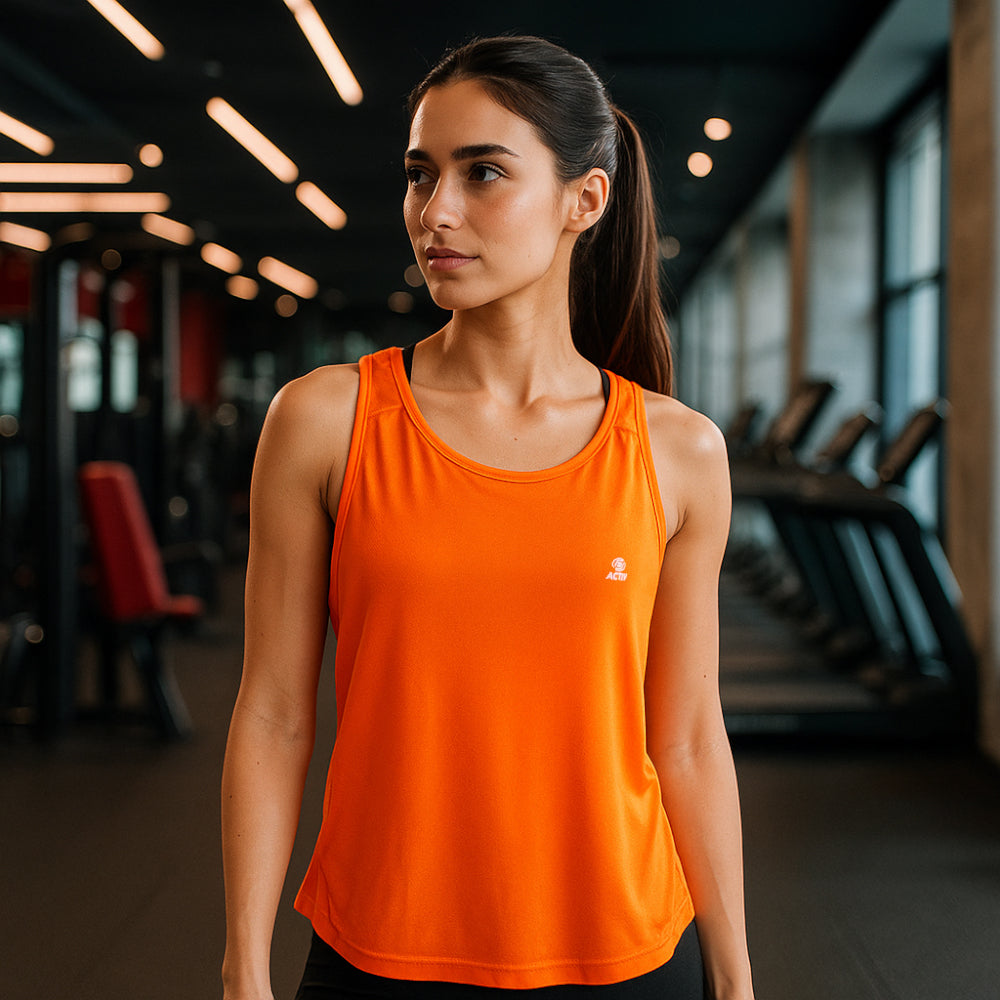 "ACTIV PRINT SPORTS TANKTOP - ORANGE