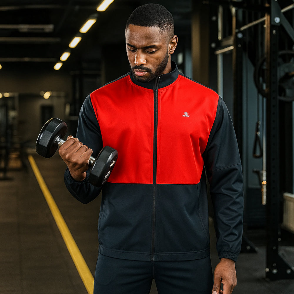 بدلة رياضية بسحاب من ACTIV CROW - باللون الأبيض
