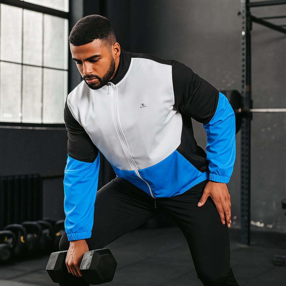 بدلة رياضية بسحاب من ACTIV CROW - باللون الأبيض