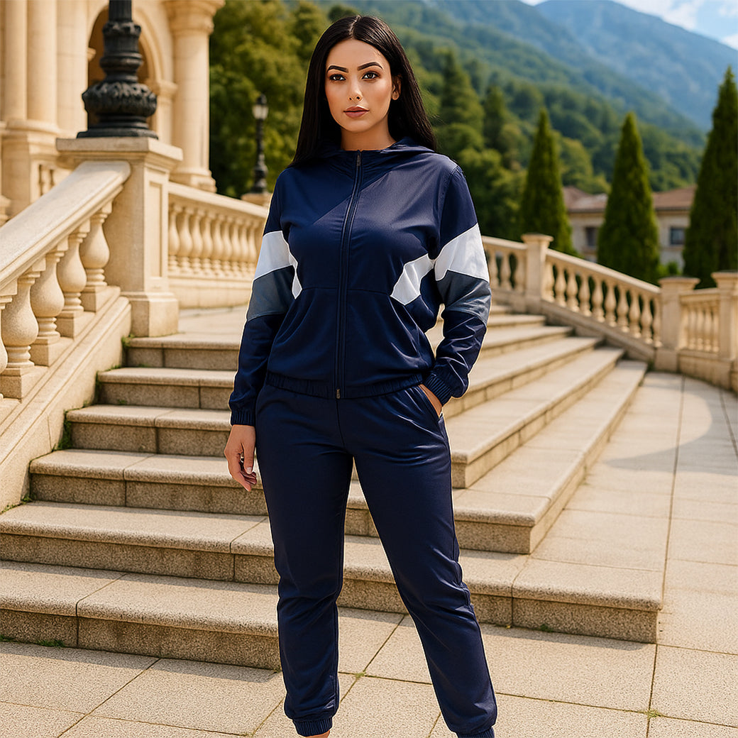 ACTIV CROW ZIPPER TRACKSUIT - NAVY