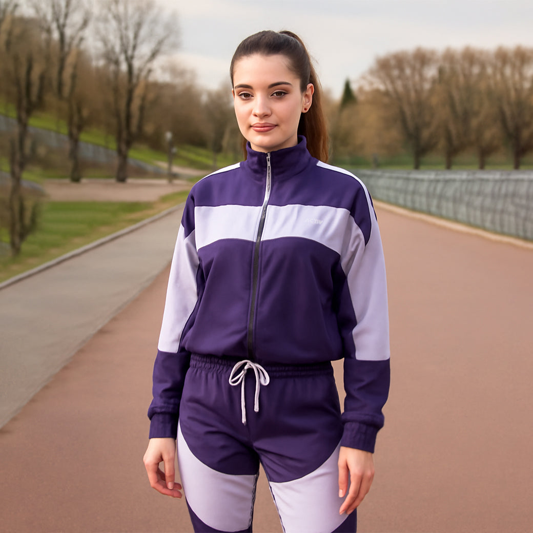ACTIV CROW ZIPPER TRACKSUIT - PURPLE