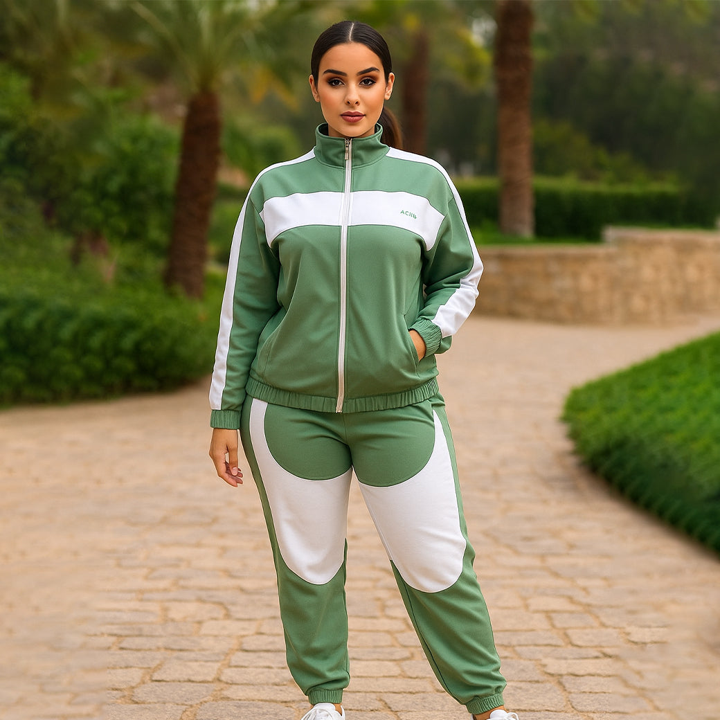 ACTIV CROW ZIPPER TRACKSUIT - MINTGREN
